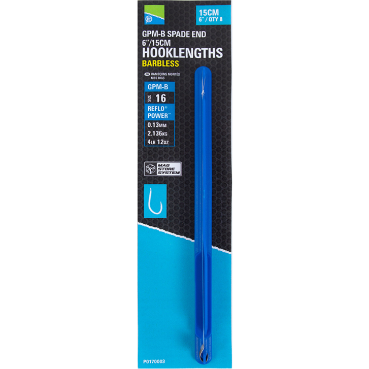 Preston Gpm-B Spade End Mag Store Hooklengths - 15cm/6" - 16 Gpm-B
