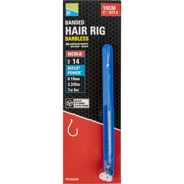 Preston Mcm-B Banded Hair Rigs - 4"/10cm - 14 Mcm-B