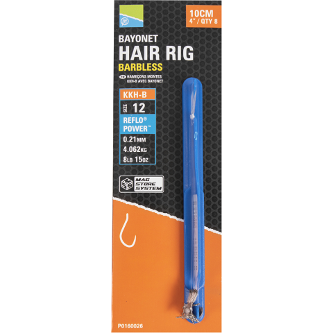 Preston Kkh-B Bayonet Hair Rigs - 4"/10cm - 16 Kkh-B