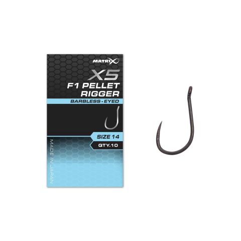 Matrix X5 F1 Pellet Rigger Size 16 Barbless - Eyed