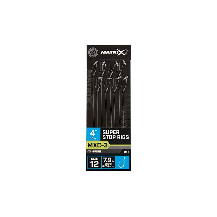 Matrix MXC-3 Size 12 Barbless / 0.20mm / 4" (10cm) / Super Stop - 8pcs