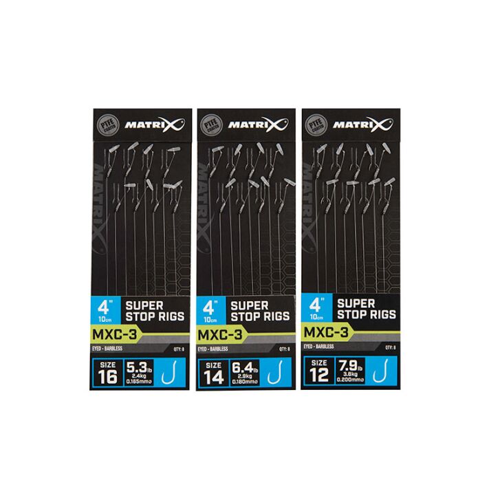 Matrix MXC-3 Size 12 Barbless / 0.20mm / 4" (10cm) / Super Stop - 8pcs