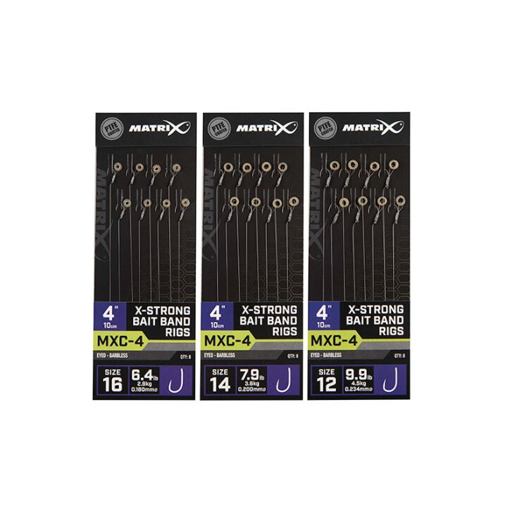 Matrix MXC-4 Size 12 Barbless / 0.23mm / 4" (10cm) / X-Strong Bait Band - 8pcs