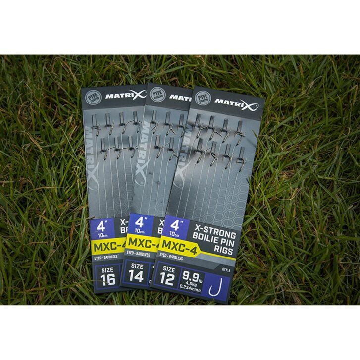 Matrix MXC-4 Size 12 Barbless / 0.23mm / 4" (10cm) / X-Strong Boilie Pin - 8pcs