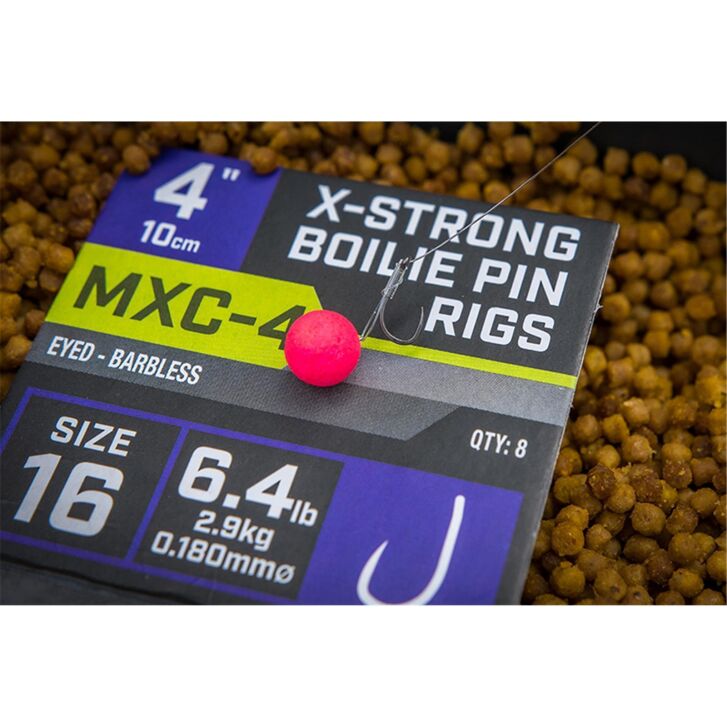 Matrix MXC-4 Size 12 Barbless / 0.23mm / 4" (10cm) / X-Strong Boilie Pin - 8pcs