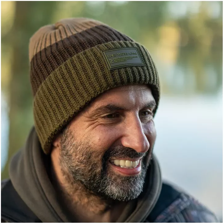 One More Cast Three Wraps Striped Beanie