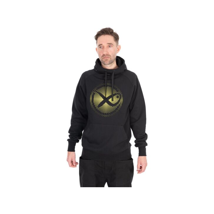 Matrix Large Fade Logo Hoody - Black/Lime