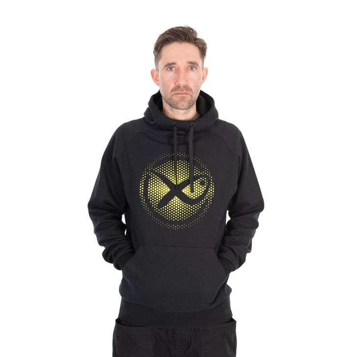 Matrix Large Fade Logo Hoody - Black/Lime