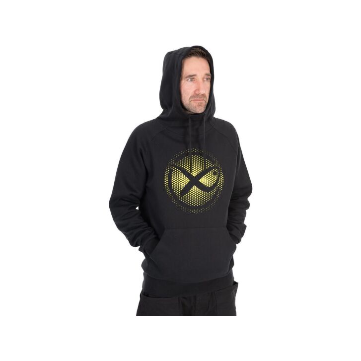 Matrix Large Fade Logo Hoody - Black/Lime