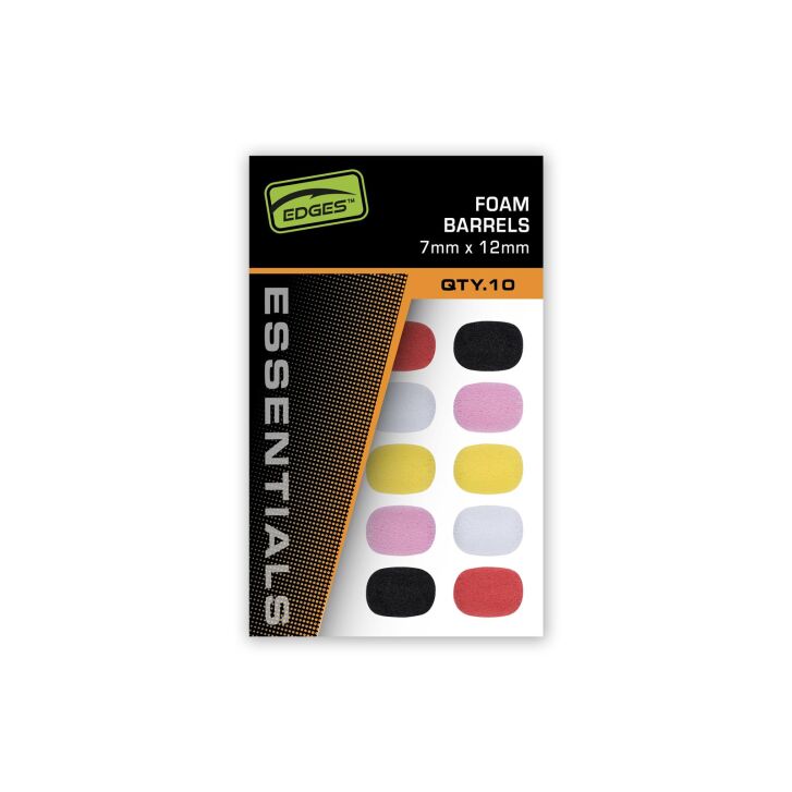Fox Edges 7mm 12 pcsmm Foam Barrels - Mixed Colour