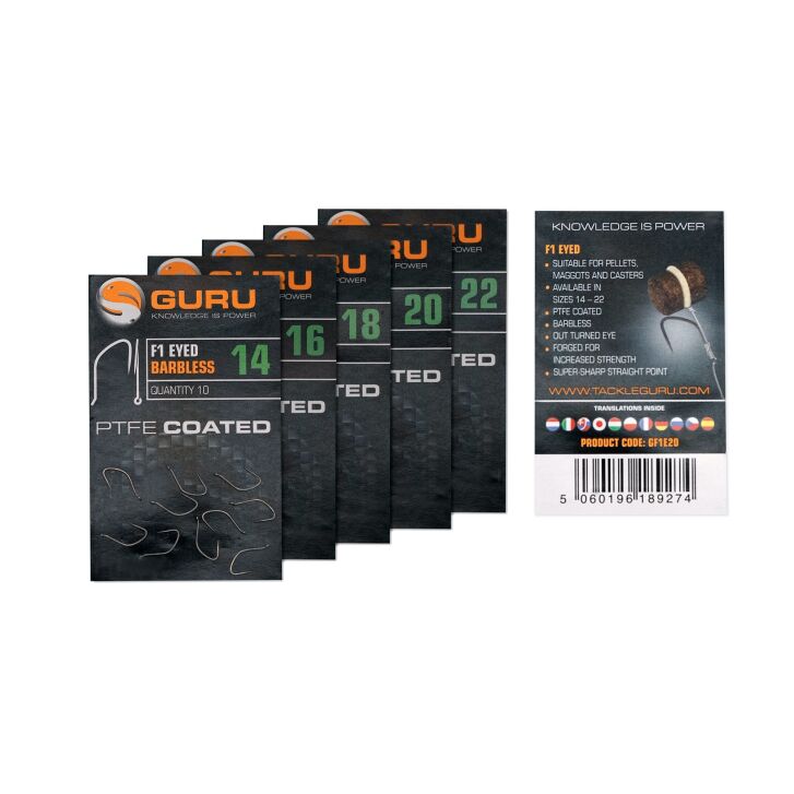 Guru F1 Eyed Hook (Barbless/Eyed)