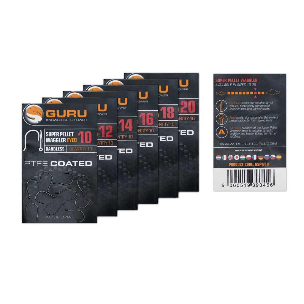 Guru Super Pellet Waggler Hook size 18 (Barbless/Eyed)