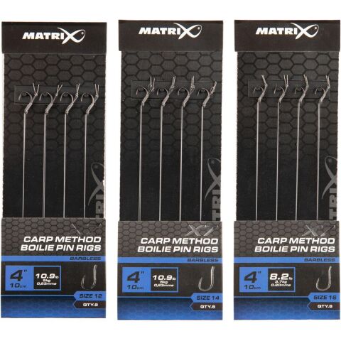 Matrix X7 Carp Method 10cm Boilie Pin Rigs Size 16