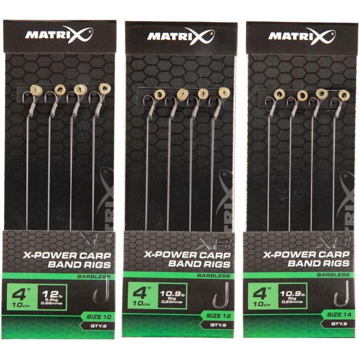 Matrix X8 X-Power Carp 10cm Band Rigs Size 12