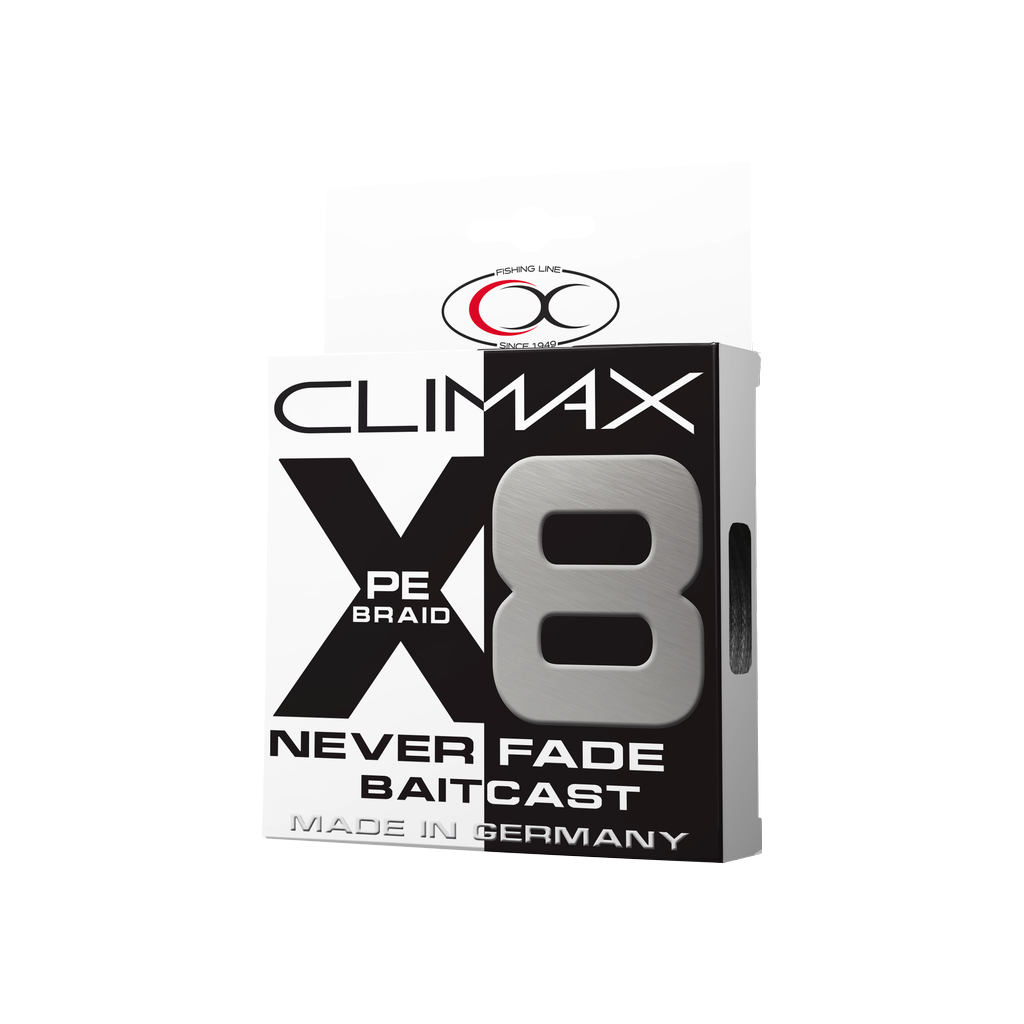 Climax X8 Neverfade Baitcast schwarz 135m
