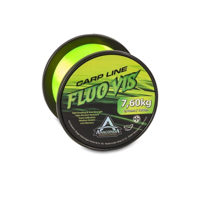Anaconda Fluo Vis Green Carp Line 1.200m/ 0,33mm
