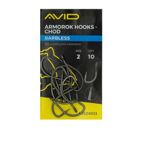 AVID ARMOROK HOOKS - CHOD SIZE 6 BARBLESS