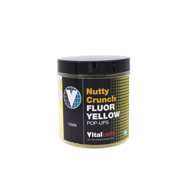 VitalBaits Pop-ups NUTTY CRUNCH Fluor Yellow 14mm
