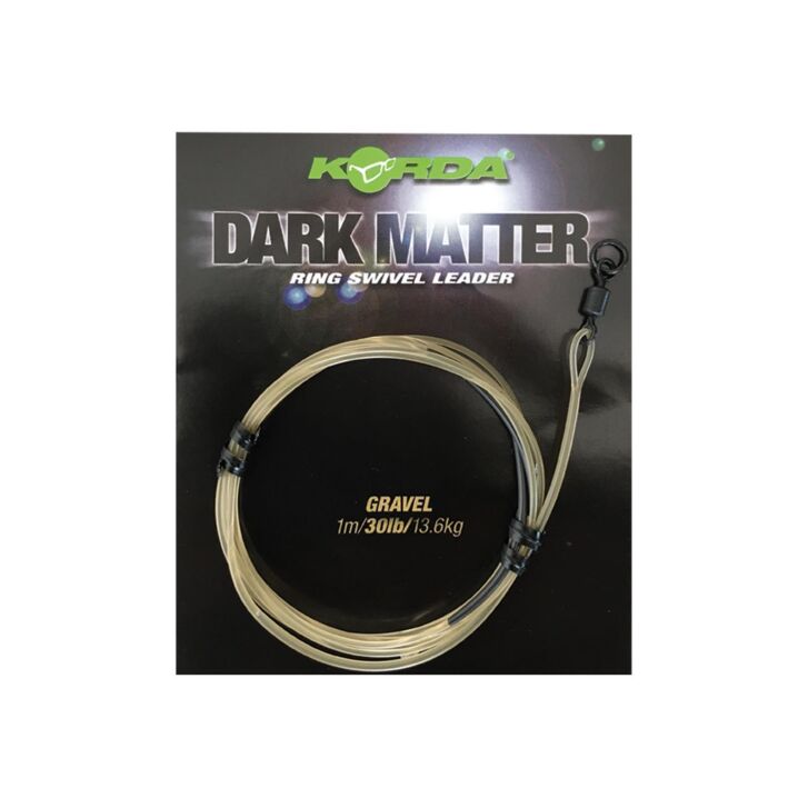 Korda Dark Matter Leader Size 8 Ring Swivel 40lb -  1m Weedy Green