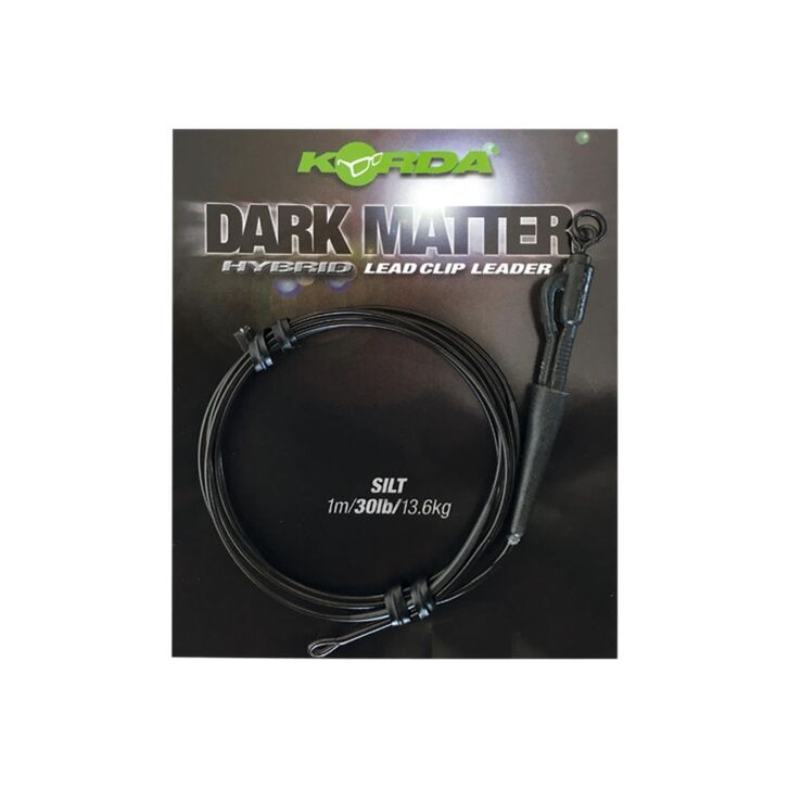 Korda Dark Matter Leader Hybrid Lead Clip 40lb - 1m Weedy Green