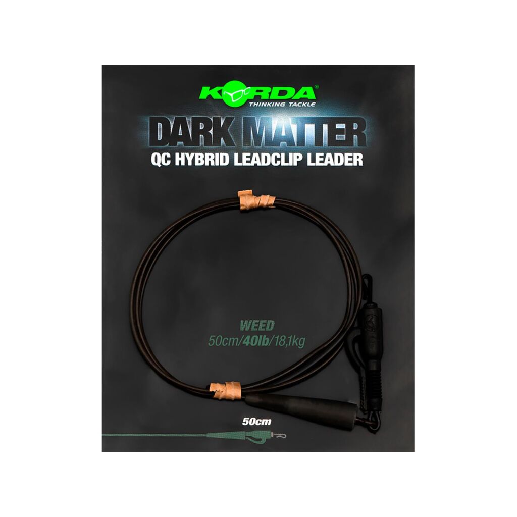 Korda Dark Matter Leader QC Swivel 40lb - 50cm Weed