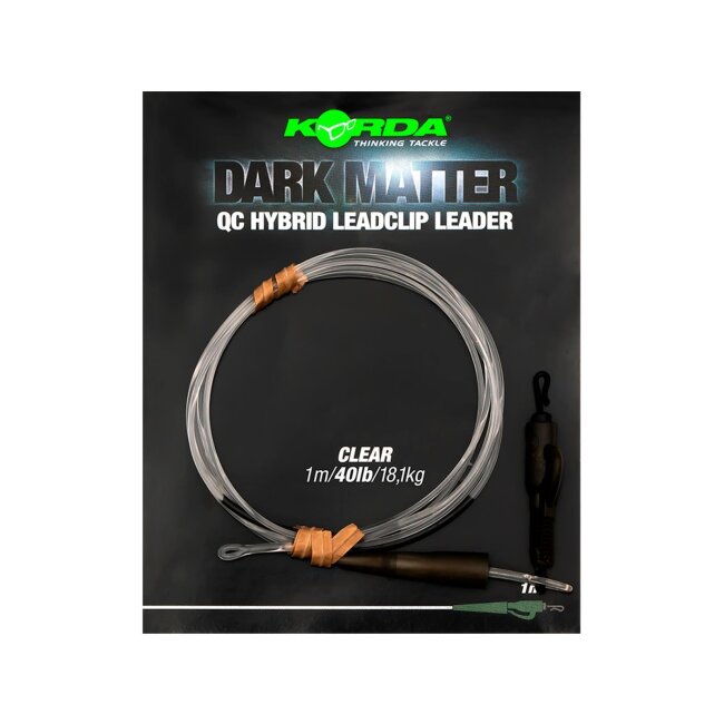 Korda Dark Matter Leader QC Swivel 40lb - 50cm Clear