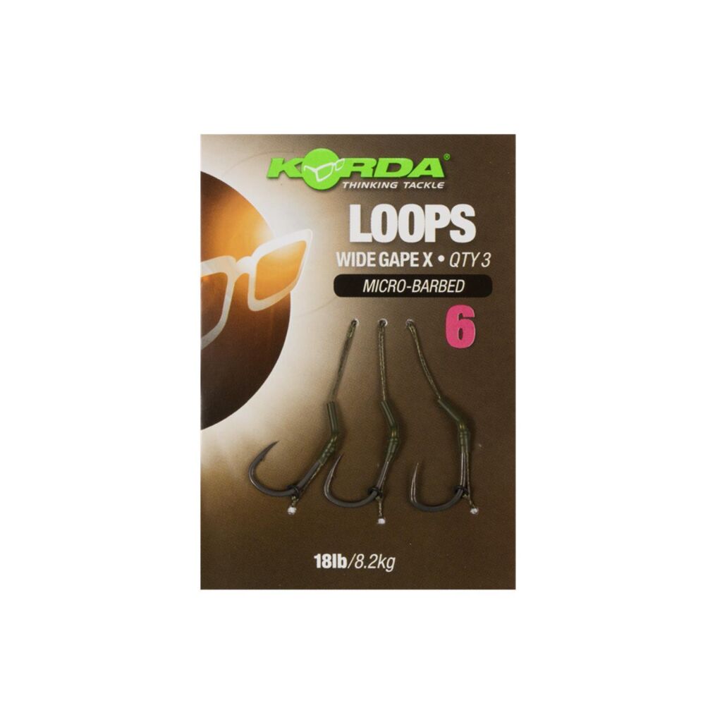 Korda Loop Rigs DF Wide Gape X (18lb) Size 8