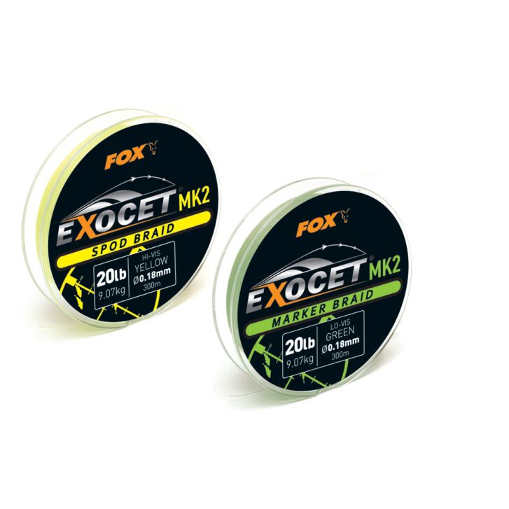 Fox Exocet® MK2 Spod & Marker Braid  0.18mm/20lb x300m MARKER Green